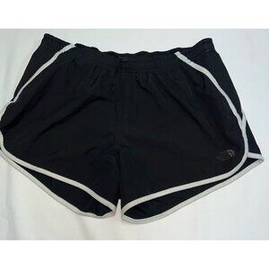 The North Face Shorts Womens Medium Black White Running Athletic Activewear 4"